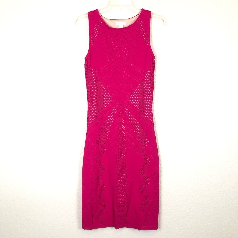 New York and Company Hot Pink Sleeveless Bodycon Stretch Dress size Small